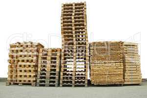 Stacks of New wooden pallets