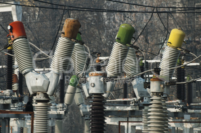 High-voltage wires and transformers