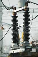 High-voltage wires and transformers