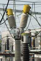 High-voltage wires and transformers