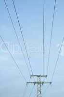 High voltage poles and wires