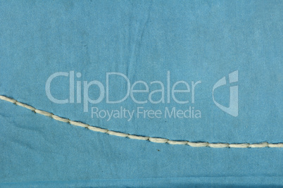 Blue paper seam