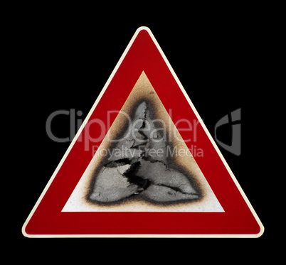 Warning sign fire hazard