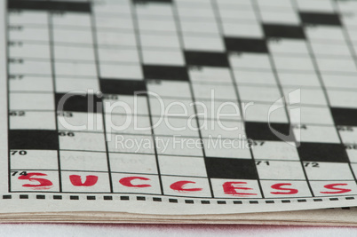 Success text in crossword