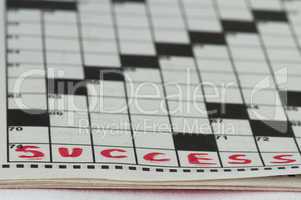 Success text in crossword