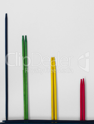 Stock trend of multicolored sticks