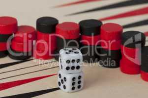 Backgammon and dices