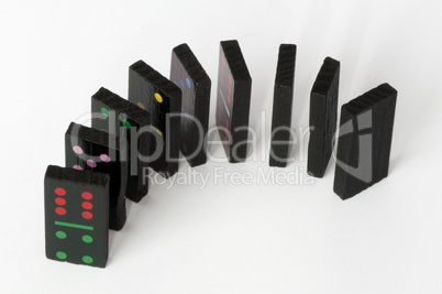 Multicolored domino pieces