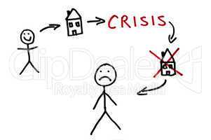 Real estate and crisis conception illustration