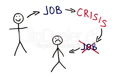 Job and crisis conception illustration