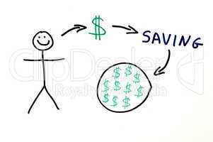 Saving money conception illustration