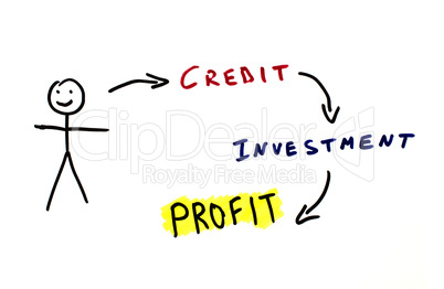 Credit and investments conception illustration