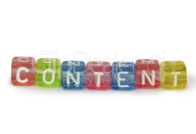 Text Content on colorful wooden cubes