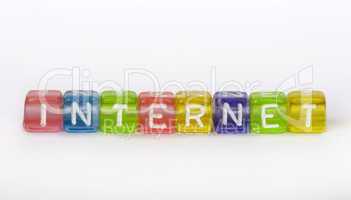 Text Internet on colorful cubes