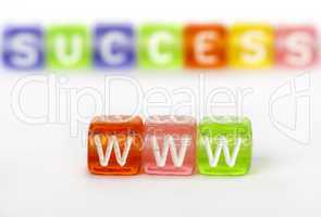 Text WWW and success on colorful cubes