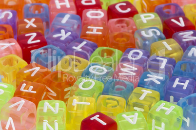 Colorful cubes with letters