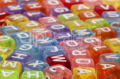 Colorful cubes with letters