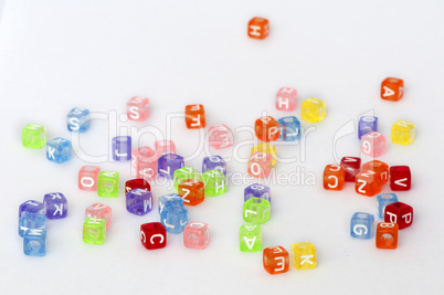 Colorful cubes with letters