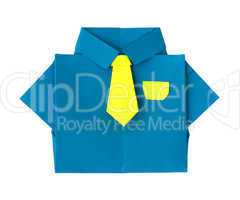 Origami blue shirt with tie