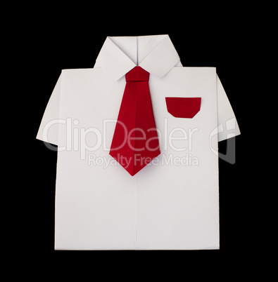 Origami white shirt with tie
