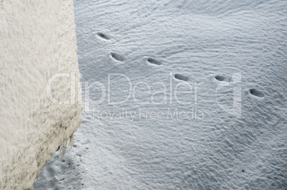 Snow drifts and steps