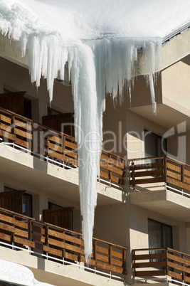 Icicles on window