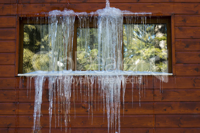 Icicles on window