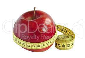 Yellow tape Measure with red Apple