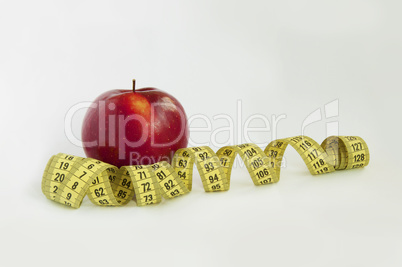 ?xtended tape Measure with red Apple