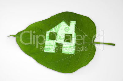 Leaf cutted house. Real estate
