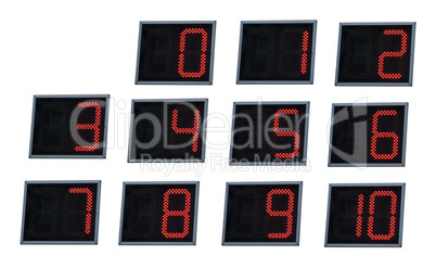 luminated digital numbers.