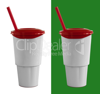 Fast food cup with red tube