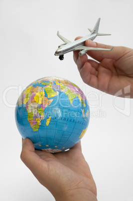 Globe and plane