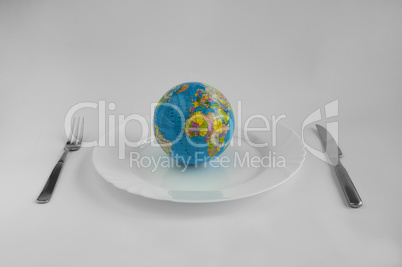 Globe in a plate