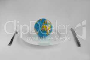 Globe in a plate
