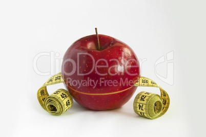 Tape Measure with red Apple