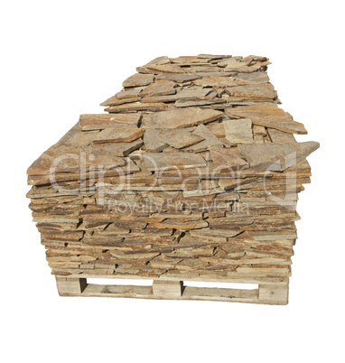Stone slabs on a pallet
