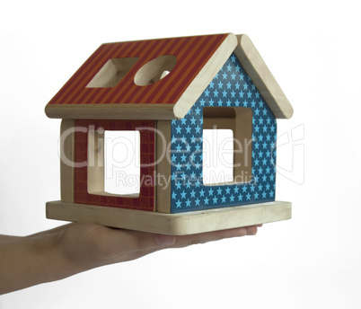 Wood colorful house toy