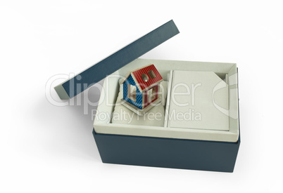 Gift box with house inside