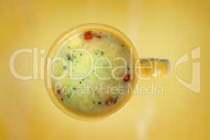 Vegetable soup in a cup