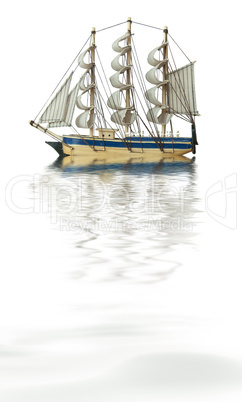 Old style ship in water