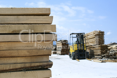 Carpentry factory and ordered timber