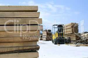 Carpentry factory and ordered timber