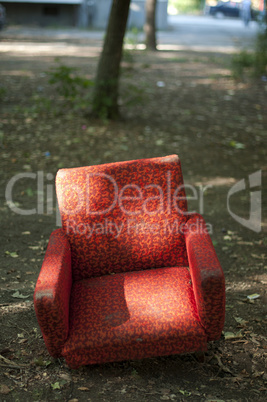 Old armchair in the park