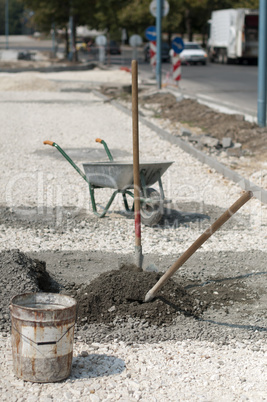 Tools for manual mixing of concrete