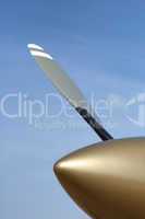 Beige and white plane propeller