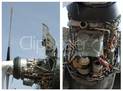 Plane disassembled engine