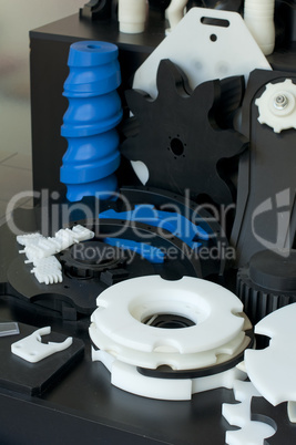 Plastic machine parts. Vertical imagel