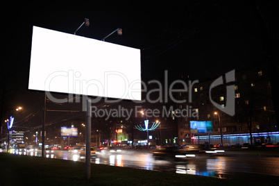 empty billboard, by night