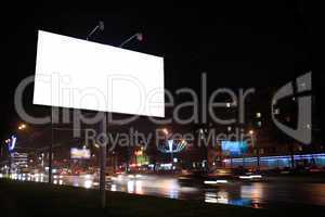 empty billboard, by night